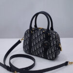 Christian Dior Medium D-Vibe Bowling Bag Dark Blue
